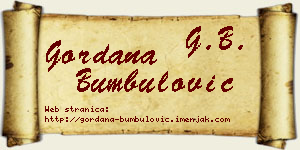 Gordana Bumbulović vizit kartica